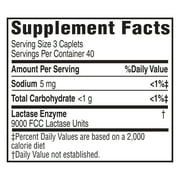 Equate Dairy Relief Lactase Enzyme Caplets, Original, 120 Count, Compare to Lactase Enzyme in Lactaid® Fast Act