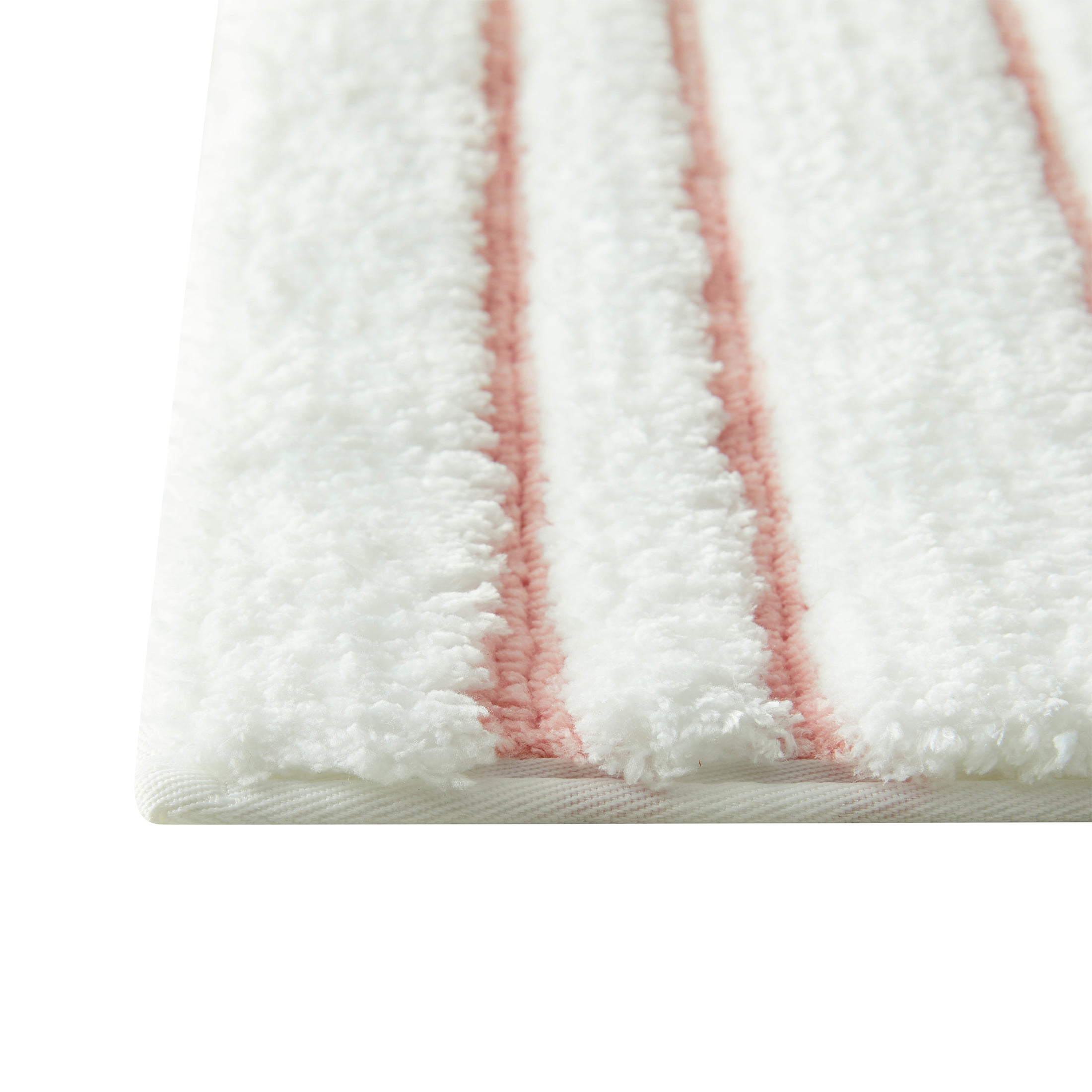 Mainstays Ensemble d'accessoires deBbain à Rayures en Relief, 15 Pièces, Rose