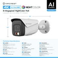 thumbnail image 2 of Amcrest 4K IP PoE AI Camera UltraHD 8MP Security Outdoor Camera, FOV 129°, 49ft Color Nightvision, Human & Vehicle Detection, IP67 Weatherproof, 4K (3840x2160) @15fps, White, IP8M-2796EW-AI, 2 of 9