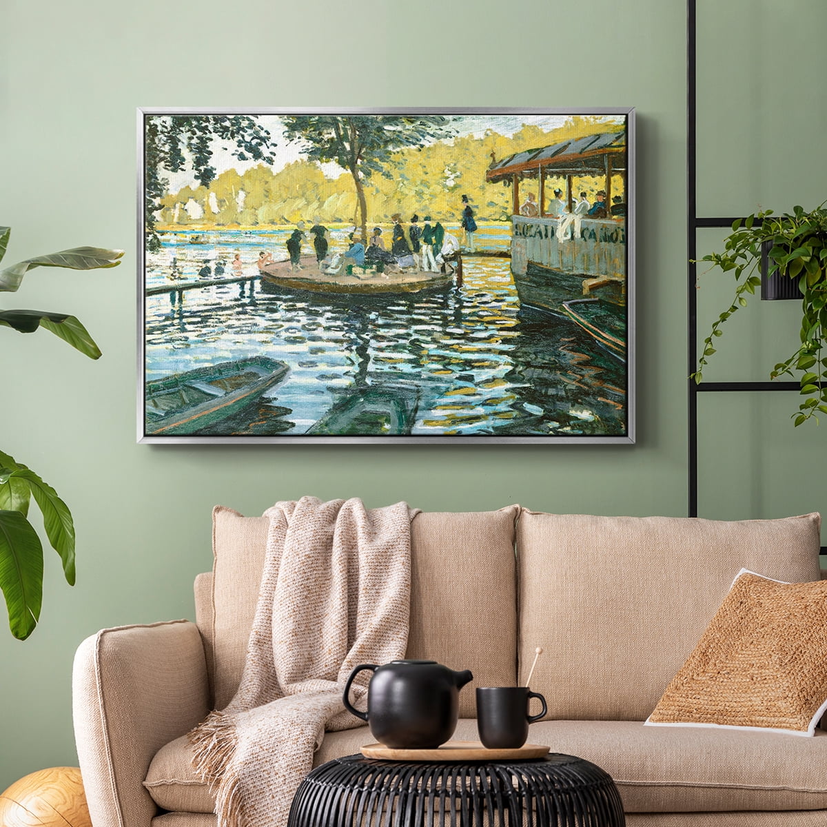 Vintage Landscape-CXV By Wexford Home Framed in Silver Wood Gallery Wrapped Canvas 27 in. x 41 in.