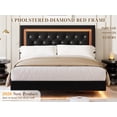 thumbnail image 2 of Cama Flotante Full con Luces LED Inteligentes: Cabecero de Diamante Tapizado, Plataforma Sólida Silenciosa (Sin Somier) - Marco Moderno con Listones de Madera Maciza, 2 of 9
