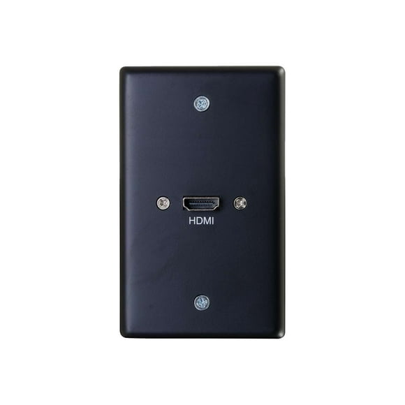 C2G Single Gang Wall Plate with HDMI Pigtail Black - Mounting plate - in-wall mountable - HDMI - black - 1-gang