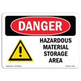 thumbnail image 1 of SignMission OS-DS-A-1218-L-2024 12 x 18 in. OSHA Danger Sign - Hazardous Material Storage Area, 1 of 1