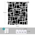 thumbnail image 2 of Black Geometric Shower Curtain Black and White Checkered for Mordern Bathroom Shower Curtains Fabric Waterproof, 72x72 inches, 2 of 5
