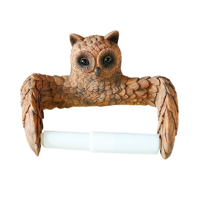 Soporte de papel higiénico de búho creativo, toallero de dibujos animados, fácil instalación, organizador de rollo de papel higiénico, dispensador de