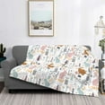 thumbnail image 2 of Yiaed Fall Rabbit Print Blanket Throw Blanket Soft Cozy Flannel Blanket for Home Bed Sofa Couch Chair-50"x40", 2 of 6