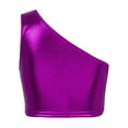 thumbnail image 2 of YONGHS Kids Girls Hip Hop Dance Vest Shiny Metallic Sport Crop Top 4-14 A Rose Red 4-6, 2 of 7