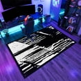 thumbnail image 3 of Abstract Black and White Rug 5x8ft Area Rugs Modern Graffiti Art Rugs Non Slip Low Pile Indoor Throw Carpet for Living Room Bedroom Gameroom Study Office Entrance Foyer, 3 of 6