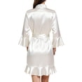 thumbnail image 4 of Spencer Women's Pure Short Silk Robes Bridesmaid Bride Party Satin Robes Sleepwear Loungewear Bathrobes S-2XL, 4 of 9