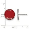 thumbnail image 2 of White Sterling Silver Earring Red Straw Women'S Greek Chi Omega 12 mm, 2 of 2