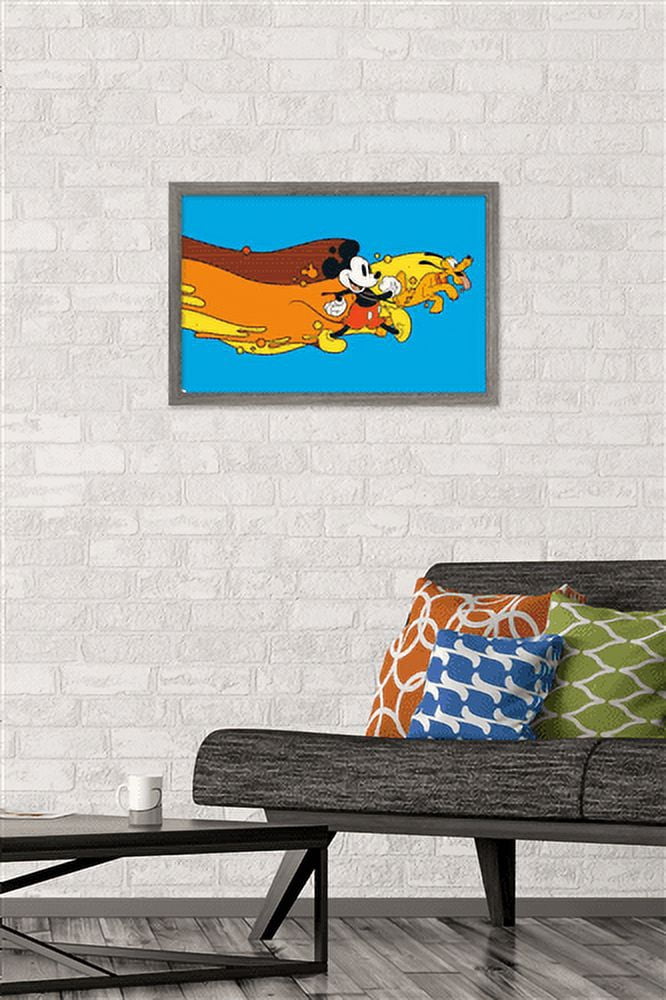 Disney Mickey Mouse - Pluto Paint Wall Poster, 14.725" x 22.375", Framed