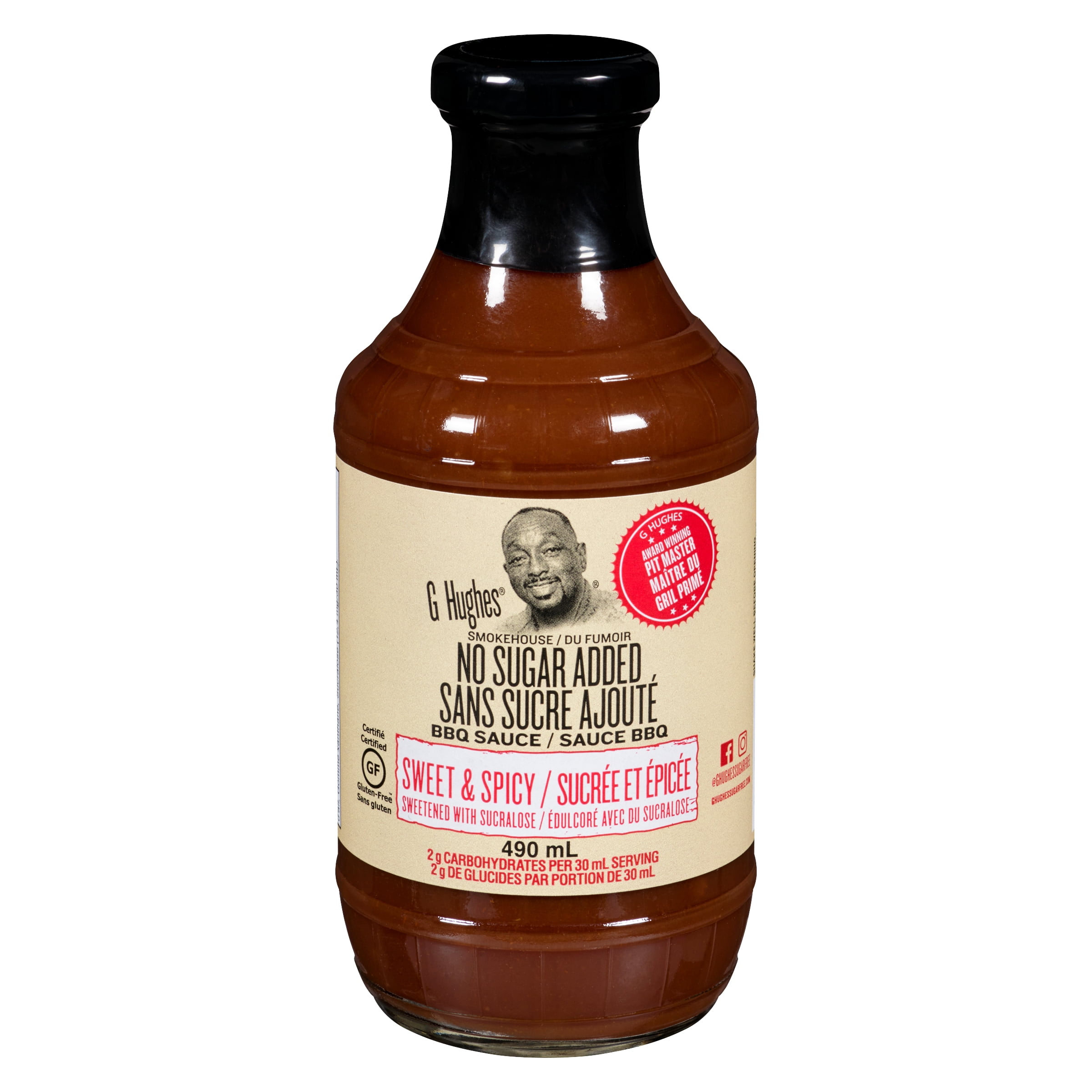 G Hughes Sugar Free Sweet & Spicy BBQ Sauce 490ml