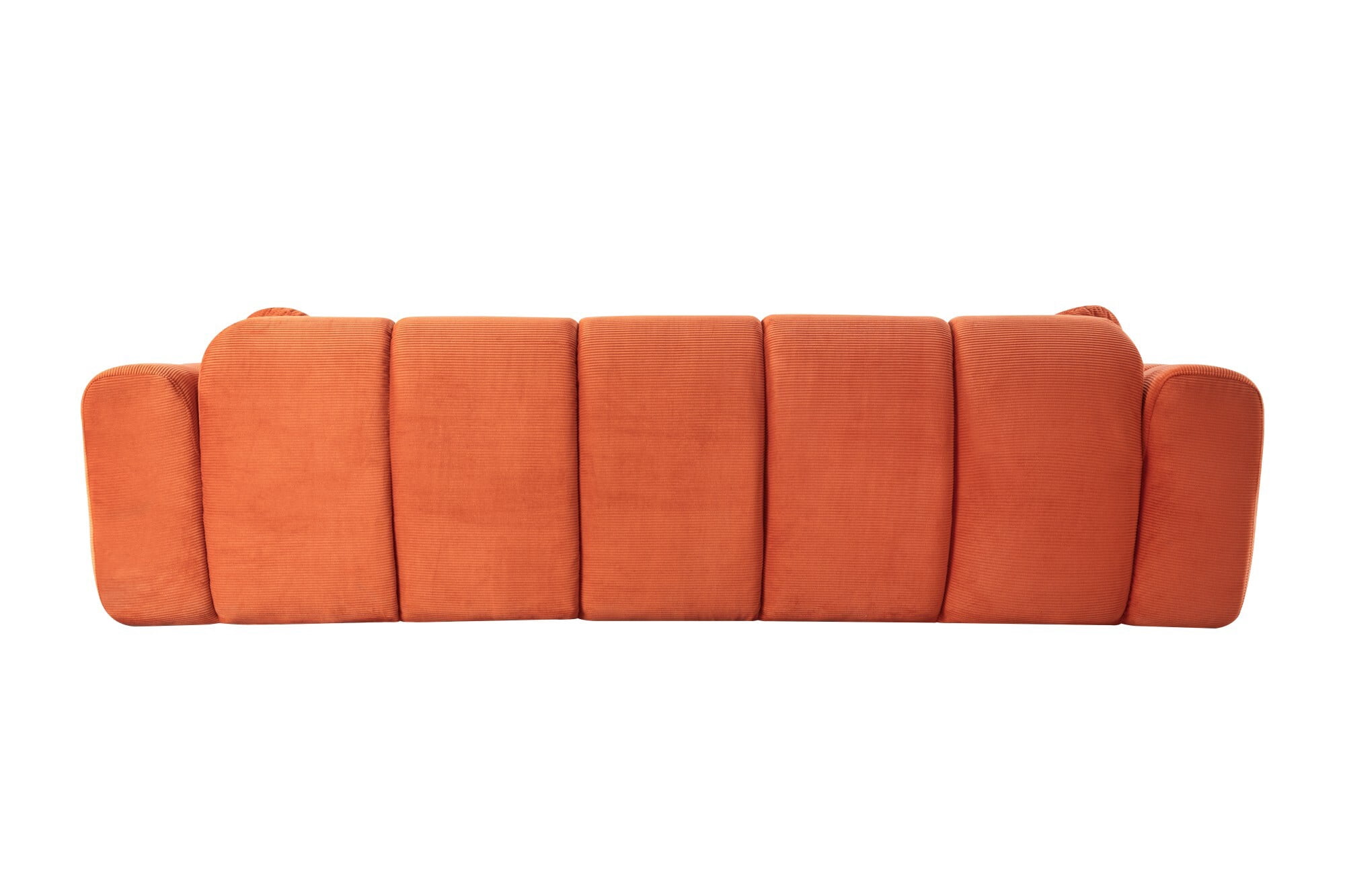 AENKYO 98" Corduroy Cloud Puff Sofa, Modern 4-Seater Bubble Block Couch, No Assembly, Vibrant Orange