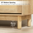 thumbnail image 3 of HOOBRO Narrow Rattan Shoe Storage Bench with Flip Drawers, Natural, 3 of 11