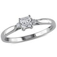 thumbnail image 1 of 1/3 Carat (ctw) Princess-Cut Lab-Created White Sapphire Ring in Sterling Silver, 1 of 5