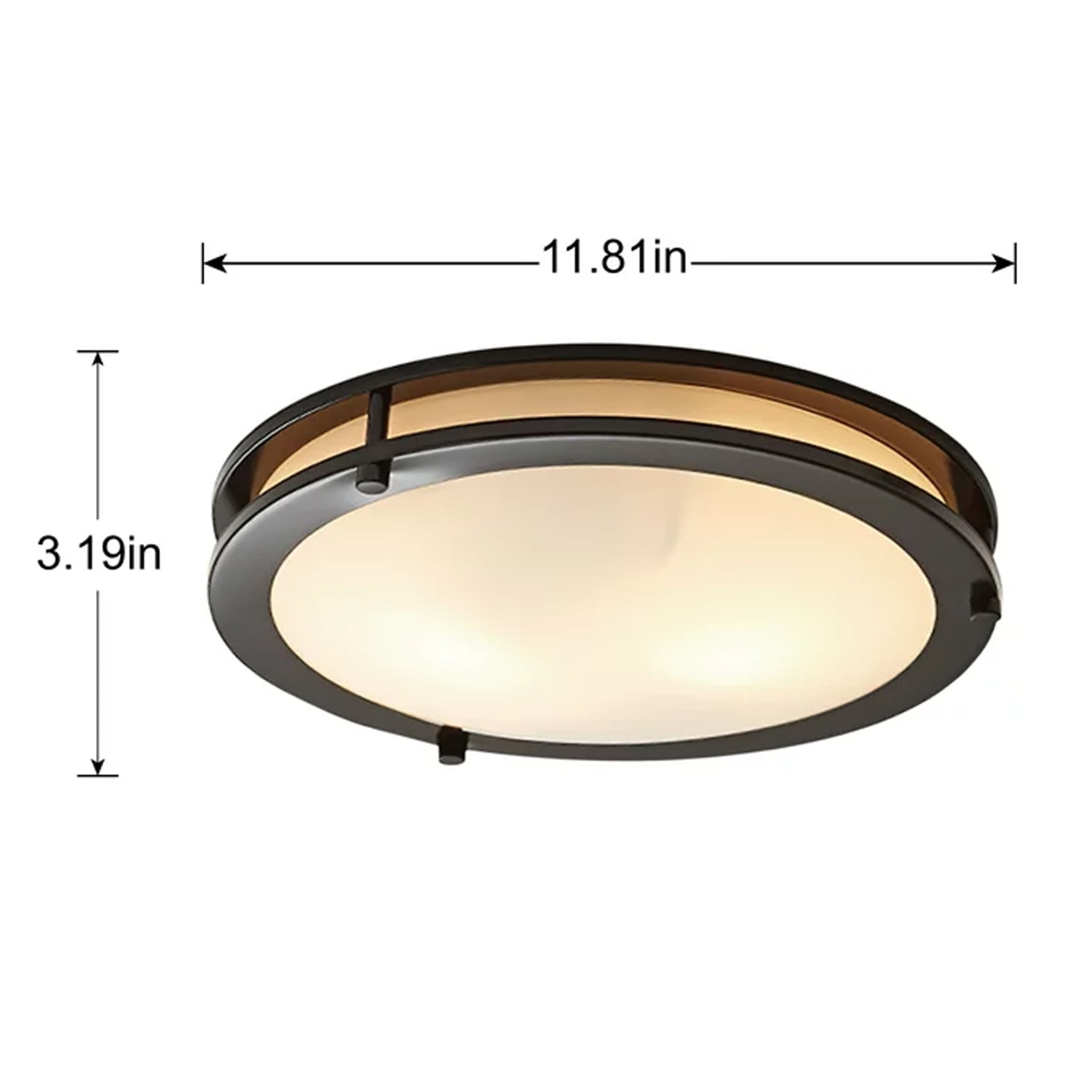 Better Homes & Gardens BHS336179061230 12" 1 ORB Living Room Flush Mount Lights with Integrated Glass Bronze