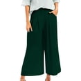 thumbnail image 2 of Pantalones holgados de algodón y lino para mujer - Cintura elástica, informales con bolsillos, para todas las estaciones, tallas M-XXXL, tejido transpirable, 2 of 4