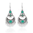 thumbnail image 1 of Grandest Birch Women Dangle Hollow Charm Hook Earrings Wedding Jewelry Gift Bohemia Alloy, Rhinestone Green, 1 of 8