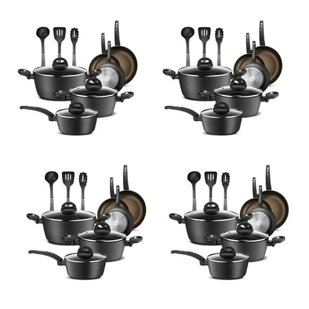 

NutriChef Ridge Line Nonstick Kitchen Cookware 12 Piece Pots & Pans Set (4 Pack)