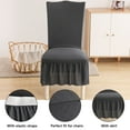 thumbnail image 3 of Chair Covers for Dining Room,Stretchy Chair Slipcovers with Skirt Removable Washable Anti-Dust Jacquard Parsons Chair Protector for Wedding Party Banquet Decor-8 Pcs-Dark gray, 3 of 8