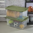 thumbnail image 4 of Sterilite Extra Large EZ Carry Storage Bin, 120 Quart Clear Plastic Storage Container with Full-Grip Handles, Green, 4 Pack, 4 of 12