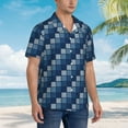 thumbnail image 5 of Xecao Pixel Grid print Hawaiian shirt - a stylish short-sleeve button-down for men, perfect for casual beach and tropical outings., 5 of 9