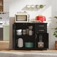 thumbnail image 2 of Gymax 40'' Sideboard Buffet Cabinet Modern Kitchen Storage Organizer w/ 2 Drawers Black, 2 of 9