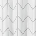 thumbnail image 3 of Polyester Fabric Modern Geometric Herringbone Print Shower Curtain with Reinforced Buttonholes for Master and Guest Bathroom - Machine Washable & Water Resistant - 72" x 72" - Gray/White, 3 of 5