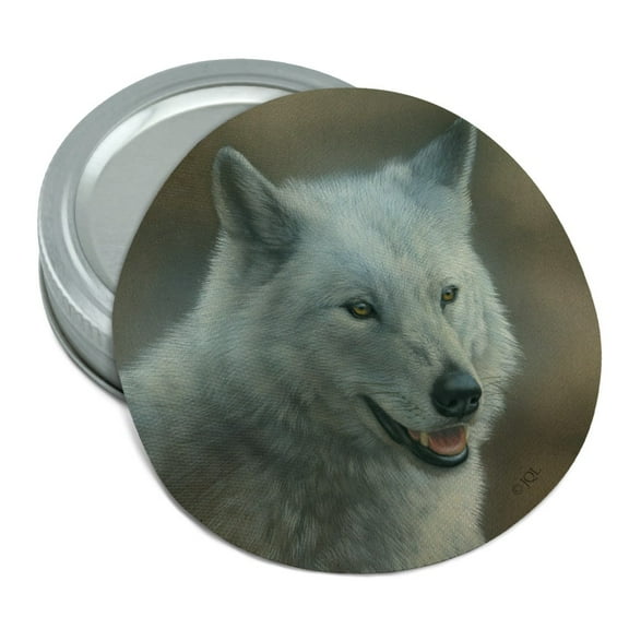 White Wolf Growling Round Rubber Non-Slip Jar Gripper Lid Opener