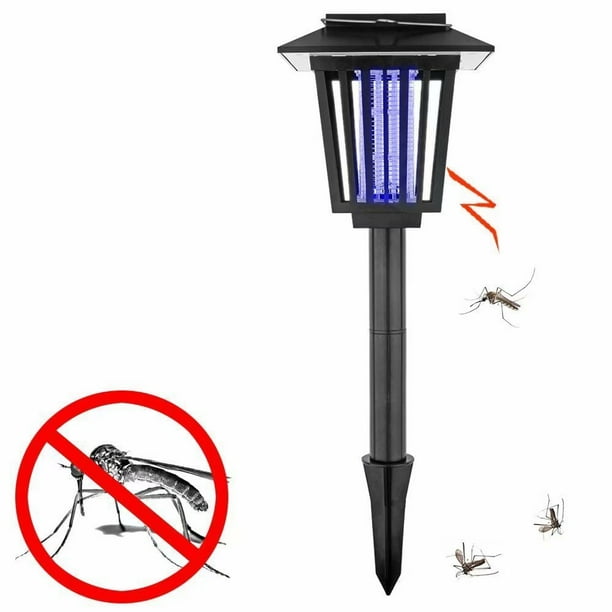 Solar powered led light pest bug zapper insect mosquito killer lamp garden lawn deals