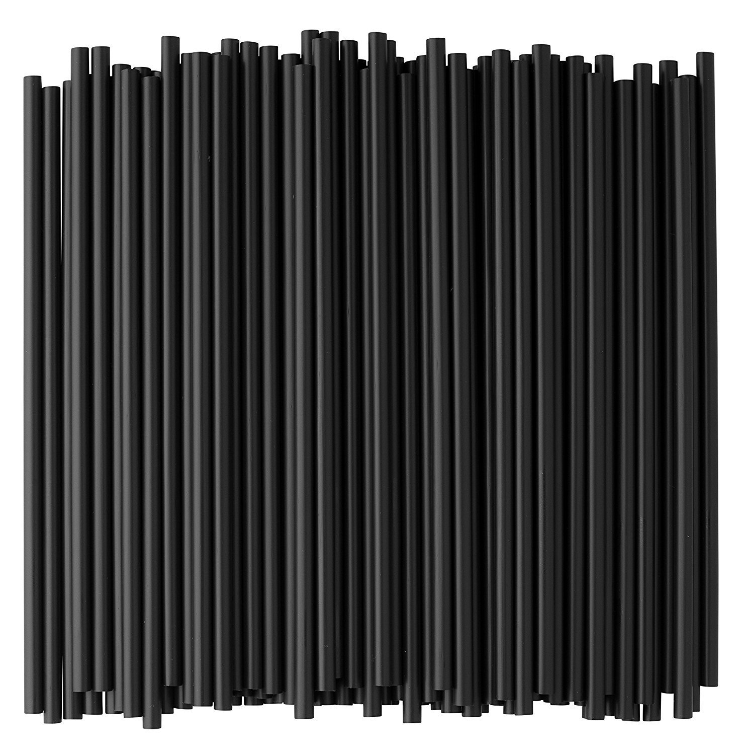 , Black Plastic Straws, 7 3/4 Inches, Jumbo Pack 500 Straws 2 Packs