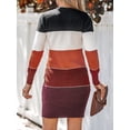 thumbnail image 2 of CUPSHE Women's Colorblock Bodycon Mini Sweater Dress,Sizes XS-XL, 2 of 8