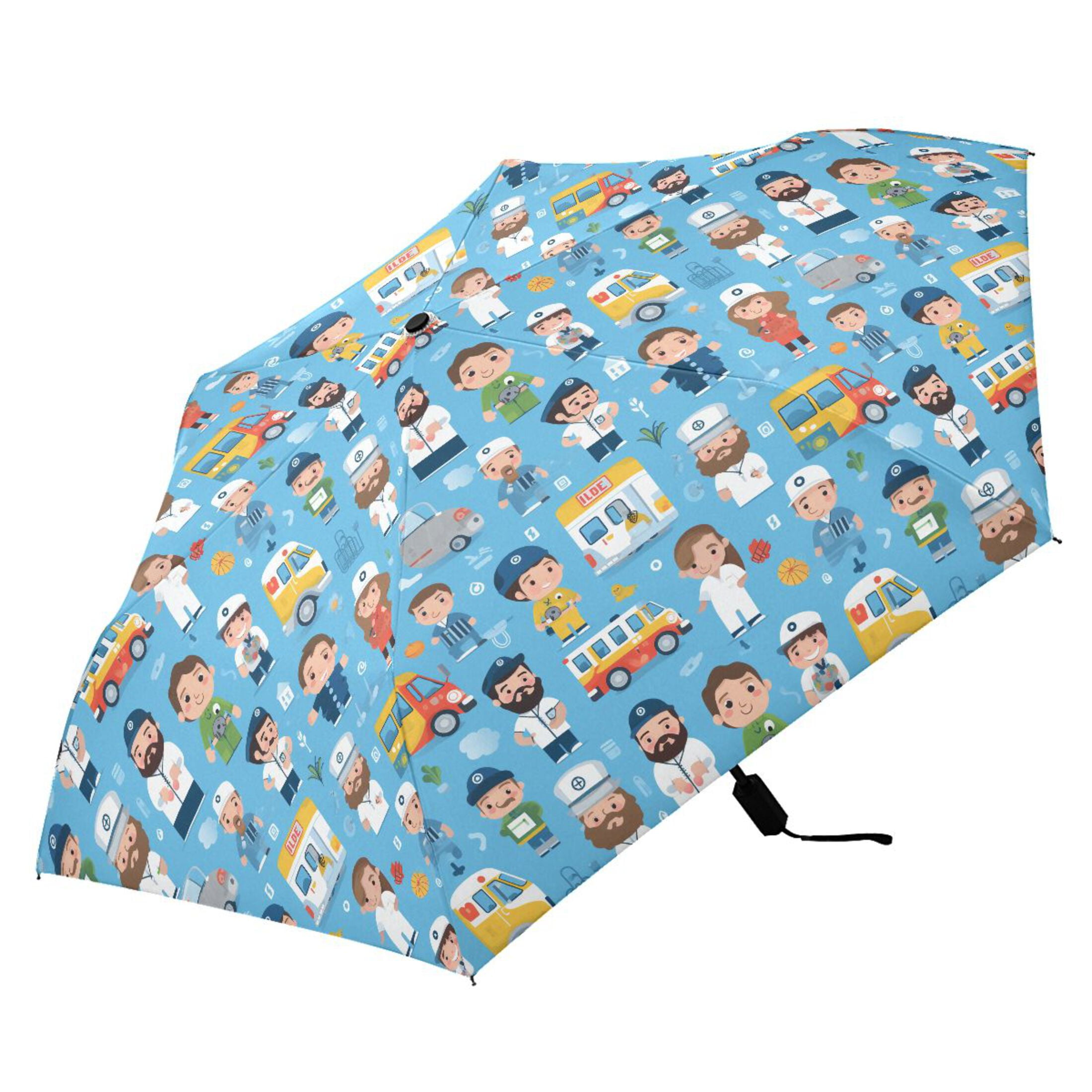 Various Professions Character Compact Sun Umbrella Windproof Travel Umbrellas for Rain Strong Portable UV Protection