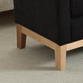 thumbnail image 4 of 66.34"W Elegant Upholstered Bench with Natural Wood Legs and 2 Bolster Pillows, Multifunctional Daybed Ottoman with High-density Foam Padding, for Bedroom, Living Room, Entryway, Black, 4 of 9