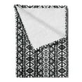thumbnail image 2 of Retro Soft Flannel Fleece Throw Blanket, Boho Pattern in Dark and White Western Native Effects Folk Design, Cozy Plush for Indoor and Outdoor Use, 70" x 90", Grey Black, by Ambesonne, 2 of 5