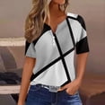 thumbnail image 1 of Fiudx Camisas de Mujer Blusa de Manga Corta Estampada a La Moda para Mujer, Blusas Informales con Cuello Redondo, 1 of 5