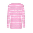 thumbnail image 5 of VgaVtl Long Sleeve Womens Plus Tshirts Fall Winter Womens Top Slim Layering Striped Leisure Pink Workout Shirts,S, 5 of 6