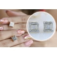 thumbnail image 4 of Dazzlingrock Collection Round White & Metal Diamond Concave Stud Earrings for Her, 10K Yellow Gold, 4 of 6