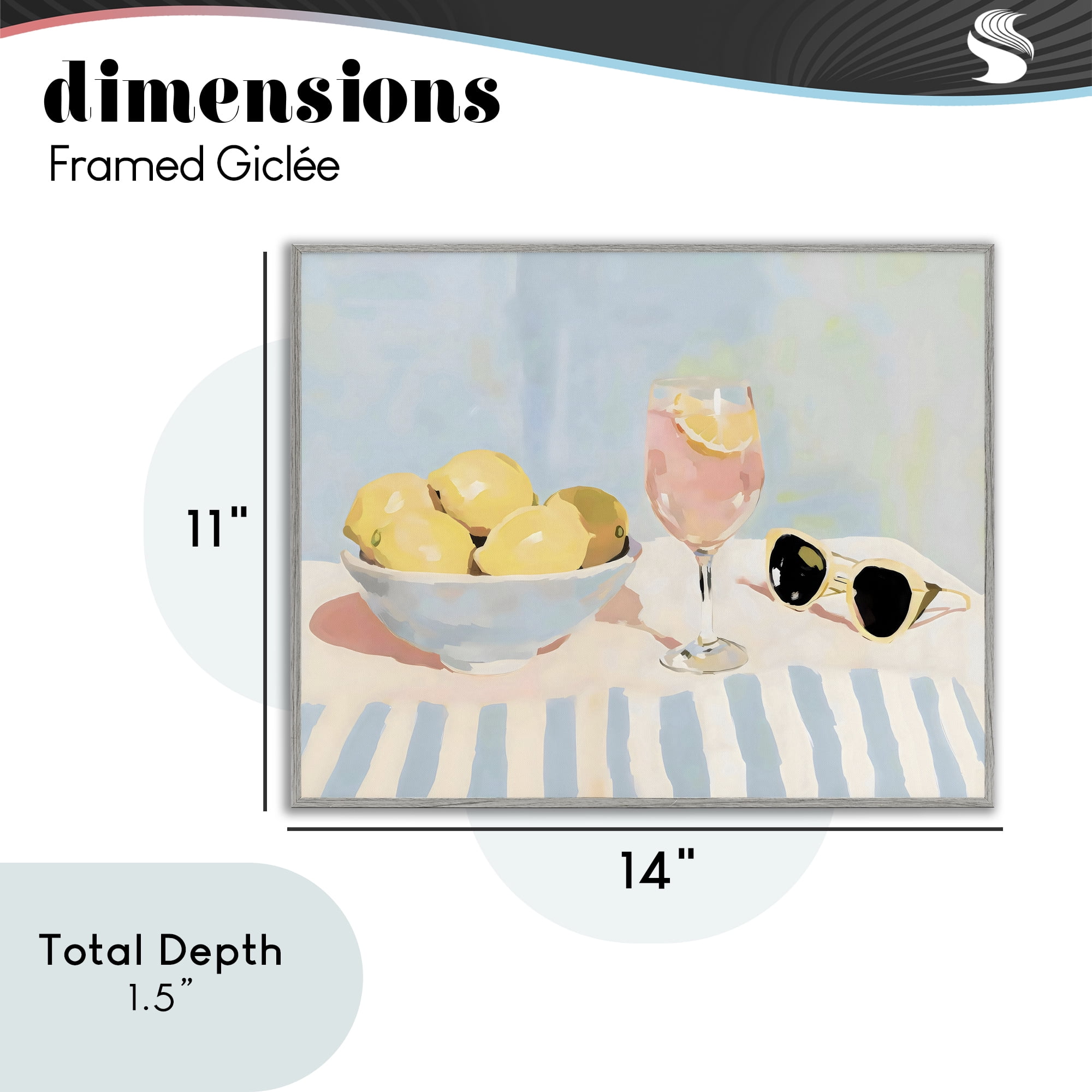 Stupell Industries Aperol & Summer Lemons Gray Framed Giclee Art, design by Sisi and Seb