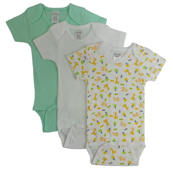 Bambini Baby Boy Preemie Printed Short Sleeve Variety Bodysuits, 3-pack