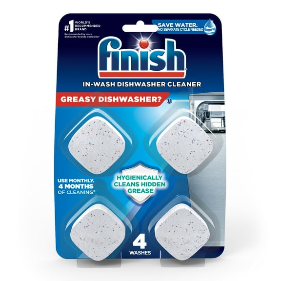 Finish In-Wash Dishwasher Cleaner, 4 Count