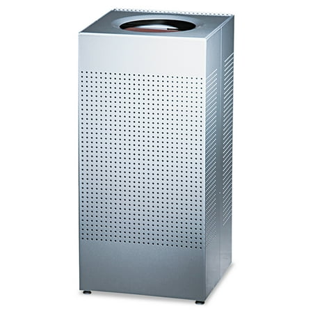 Rubbermaid Commercial Designer Line Silhouettes Receptacle, Steel, 16gal, Silver Metallic