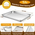 thumbnail image 2 of Toaster Oven Pan and Rack Set, P&P CHEF Toaster Oven Tray with Broiler Rack, Rectangle 12.5’’x9.7’’x1’’, Non Toxic & Healthy, Heavy Duty & Rust Free - Dishwasher Safe, 2 of 7