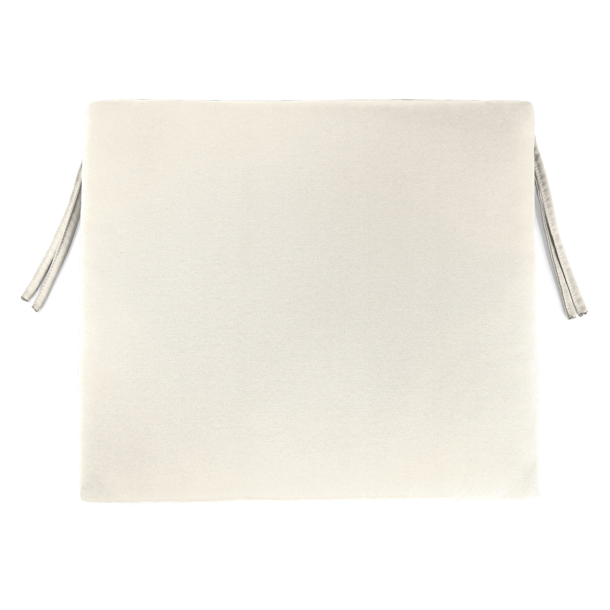 Jordan Manufacturing 17" x 19" Veranda Cream Solid Rectangular Outdoor Chair Pad Seat Cushion with Ties (2 Pack)