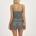 thumbnail image 4 of Fortune Women Leopard Shorts Set, Lace Patchwork Camisole Low Waist Shorts, 4 of 8