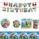 thumbnail image 2 of Suministros de decoración para fiestas temáticas de Mario, vajilla desechable, bandeja de papel, vaso de papel, bandera, globo, traje de cumpleaños | | Globos, 15 unidades, 2 of 5