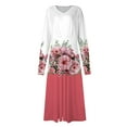 ASDFVBKG Women's Formal Dresses Winter VNeck Long Sleeve Casual Floral