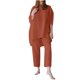 thumbnail image 2 of ICHUANYI Clearance Women Casual 2 Piece Outfits Three Quarter Sleeves Cotton Linen Tops Skinny Cropped Pants Round Neck Sets(Orange, L) ICHUANYI WER2023080902702, 2 of 5