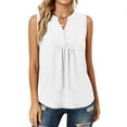 thumbnail image 6 of Women's Solid Color Casual V-Neck Short Sleeve Cotton Button Up Loose T-Shirt Top, 6 of 9
