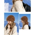 thumbnail image 5 of Xfvqtps Womens Hat Scarf Set Knit Solid Color Simplicity Fashion Thickened Stretch Windproof Coldproof Warm Soft Outdoor Winter Neck Warmer Slouchy Hat Brown, 5 of 6